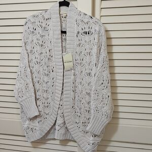Ee:some Cream Open-Knit Cardigan